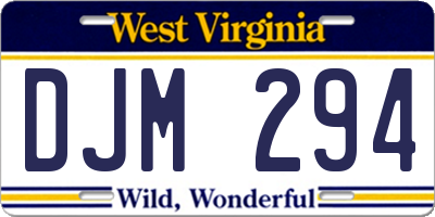 WV license plate DJM294