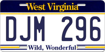WV license plate DJM296