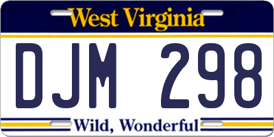 WV license plate DJM298