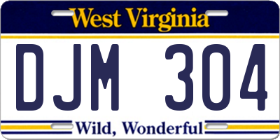 WV license plate DJM304