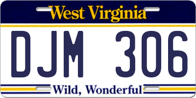 WV license plate DJM306