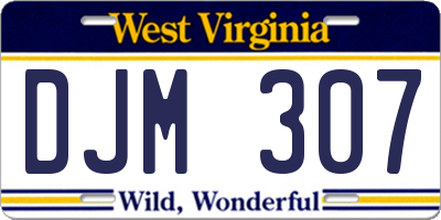 WV license plate DJM307