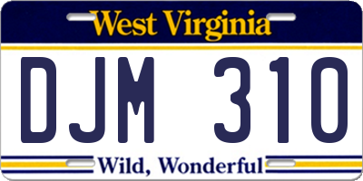 WV license plate DJM310