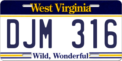 WV license plate DJM316
