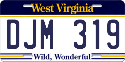 WV license plate DJM319