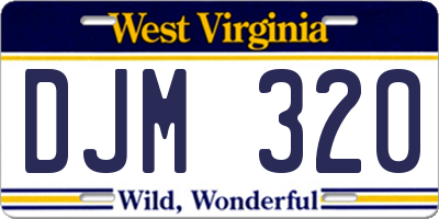 WV license plate DJM320