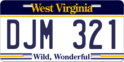 WV license plate DJM321