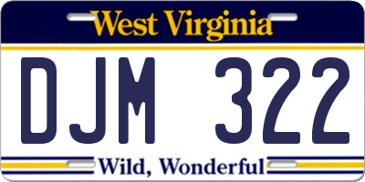 WV license plate DJM322