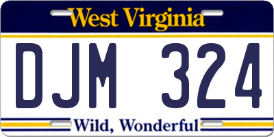WV license plate DJM324