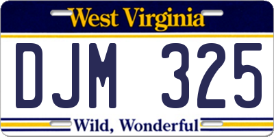 WV license plate DJM325