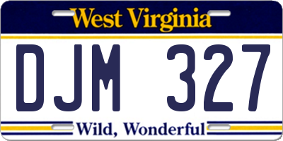 WV license plate DJM327