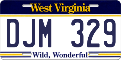 WV license plate DJM329