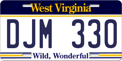 WV license plate DJM330