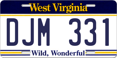 WV license plate DJM331
