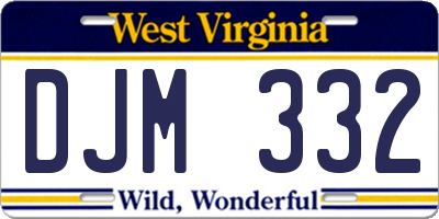 WV license plate DJM332