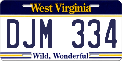 WV license plate DJM334