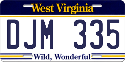 WV license plate DJM335