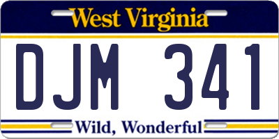 WV license plate DJM341