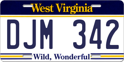 WV license plate DJM342