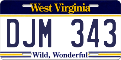 WV license plate DJM343