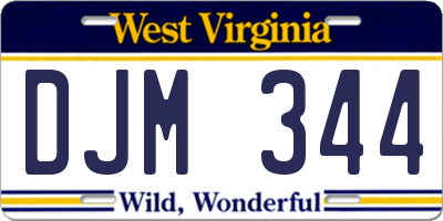 WV license plate DJM344