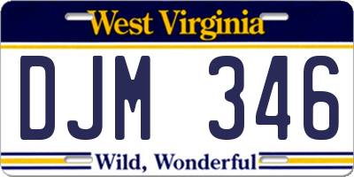 WV license plate DJM346