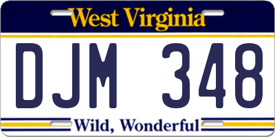 WV license plate DJM348