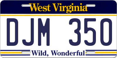 WV license plate DJM350