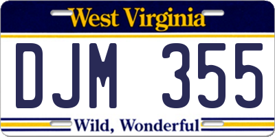 WV license plate DJM355