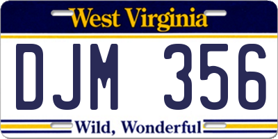 WV license plate DJM356