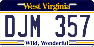 WV license plate DJM357