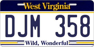 WV license plate DJM358