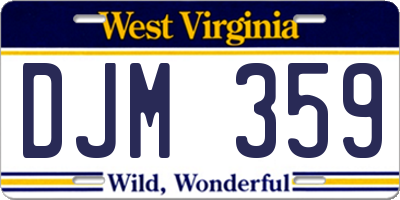 WV license plate DJM359