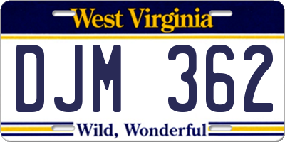 WV license plate DJM362