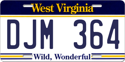 WV license plate DJM364