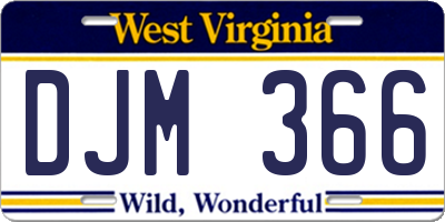 WV license plate DJM366