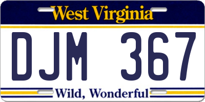 WV license plate DJM367