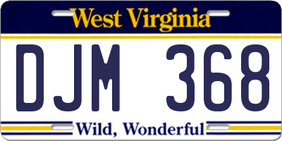 WV license plate DJM368