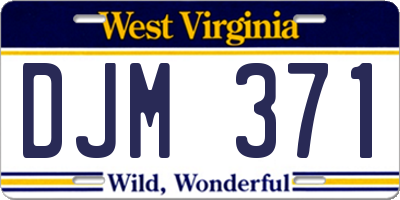 WV license plate DJM371