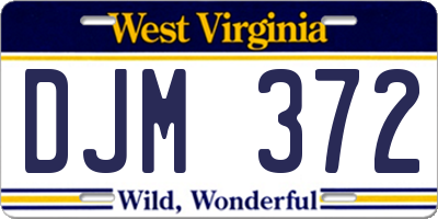 WV license plate DJM372