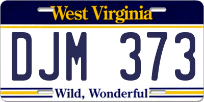 WV license plate DJM373
