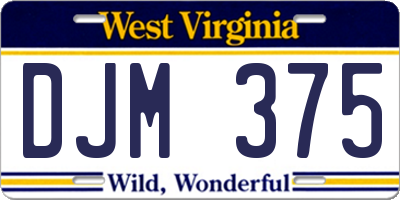 WV license plate DJM375