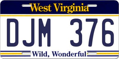 WV license plate DJM376