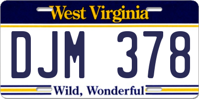 WV license plate DJM378