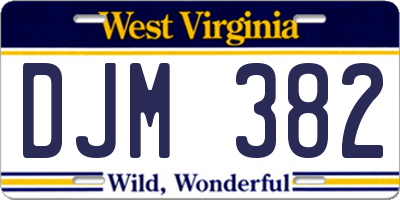 WV license plate DJM382