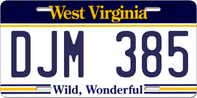WV license plate DJM385