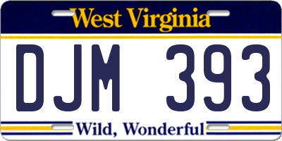 WV license plate DJM393