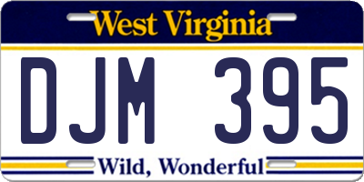 WV license plate DJM395