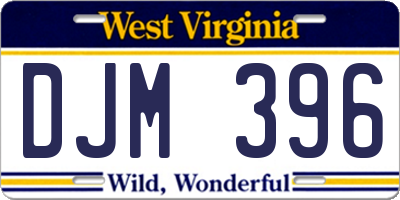 WV license plate DJM396