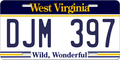 WV license plate DJM397